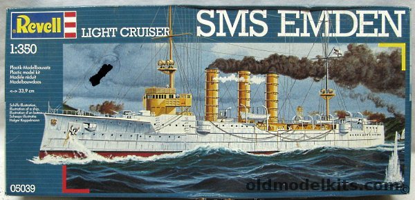 Revell 1/350 SMS Emden WWI Light Cruiser / Commerce Raider With Verlinden PE Railings, 05039 plastic model kit